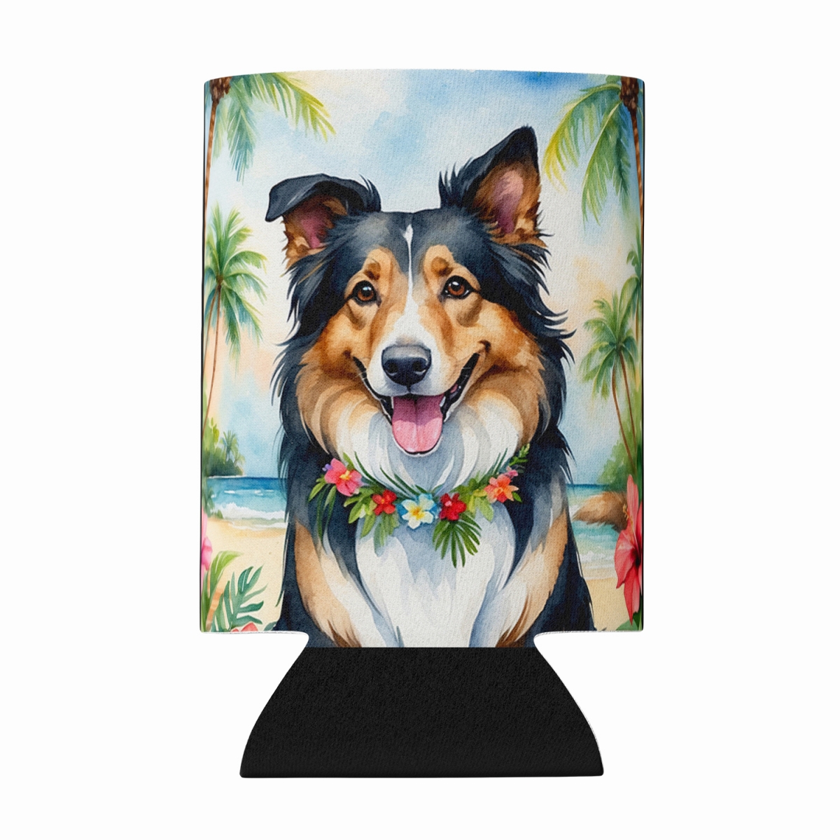 DAC6413CC 5 x 3 in. Collie Luau Can or Bottle Hugger