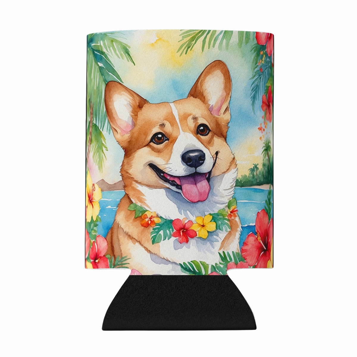 DAC6414CC 5 x 3 in. Corgi Luau Can or Bottle Hugger