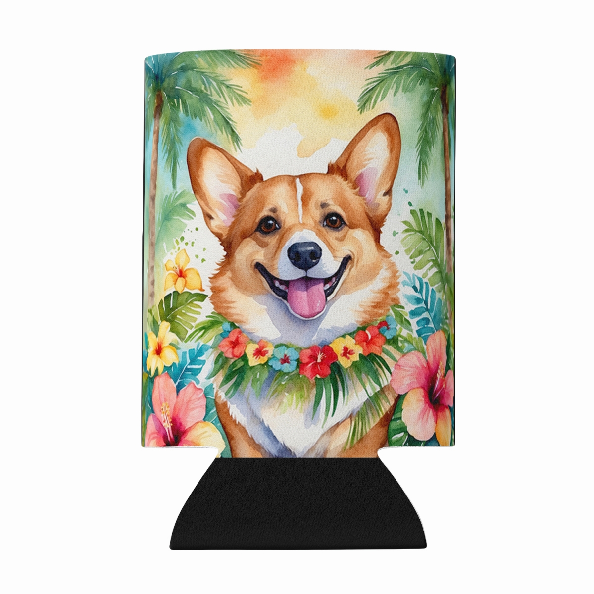 DAC6415CC 5 x 3 in. Corgi Luau Can or Bottle Hugger