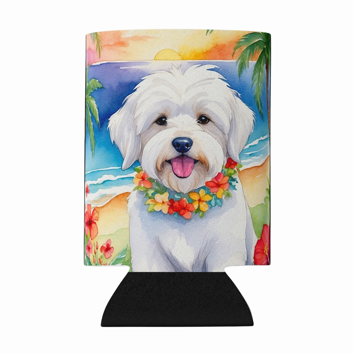 DAC6416CC 5 x 3 in. Coton De Tulear Luau Can or Bottle Hugger
