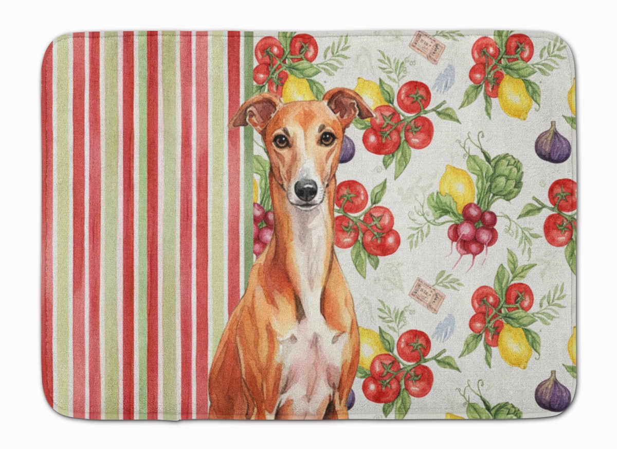 WDK8455RUG 19 x 27 in. Red Whippet Vegetables Memory Foam Kitchen Mat