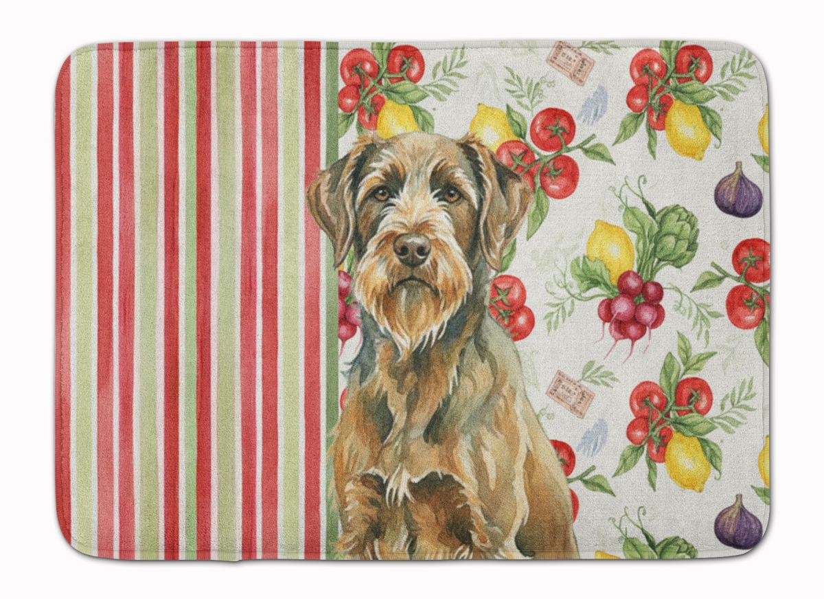 WDK8459RUG 19 x 27 in. Chestnut Wirehaired Pointing Griffon Vegetables Memory Foam Kitchen Mat