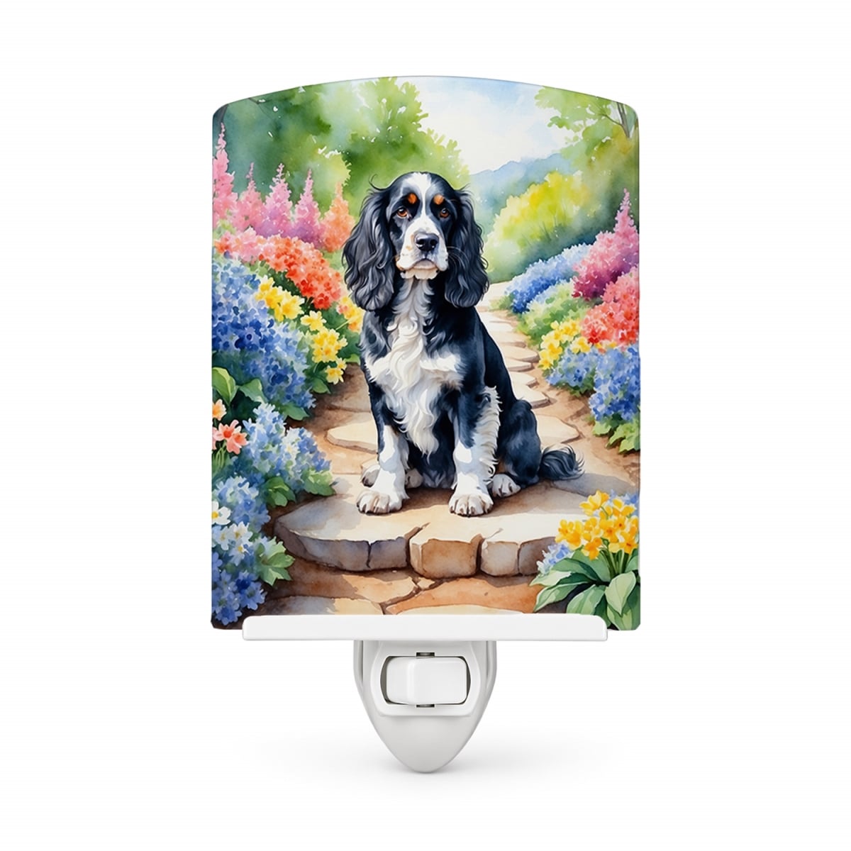DAC6604CNL 6 x 4 in. Cocker Spaniel Spring Path Ceramic Night Light