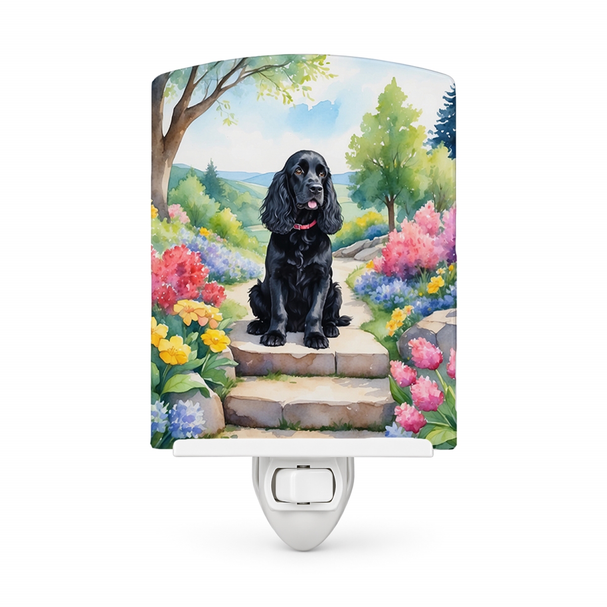 DAC6606CNL 6 x 4 in. Cocker Spaniel Spring Path Ceramic Night Light