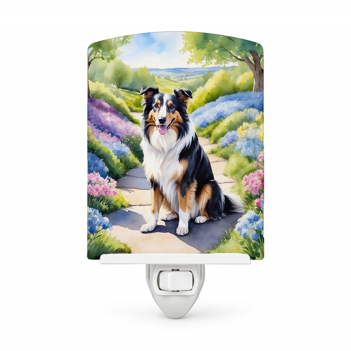 DAC6607CNL 6 x 4 in. Collie Spring Path Ceramic Night Light