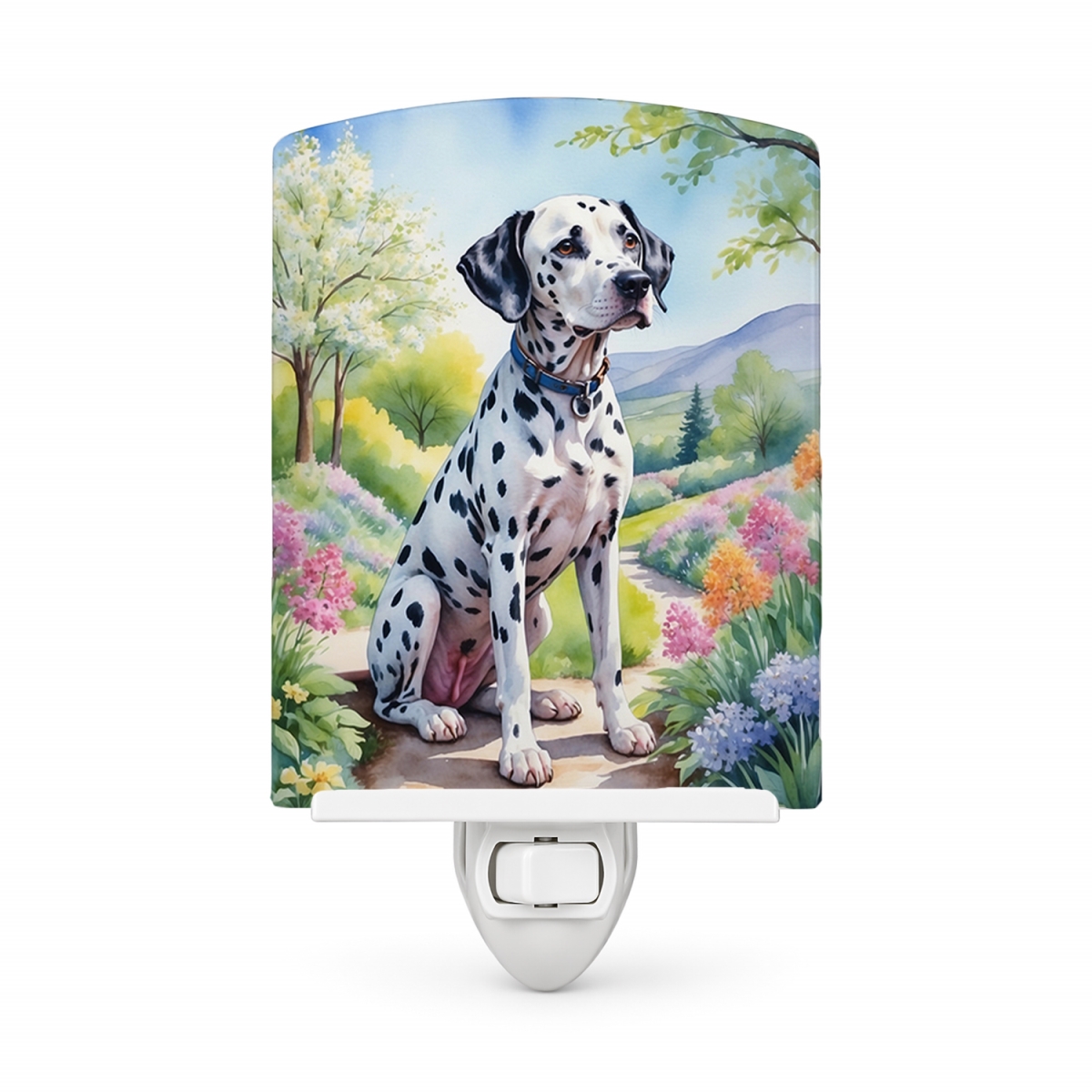 DAC6615CNL 6 x 4 in. Dalmatian Spring Path Ceramic Night Light