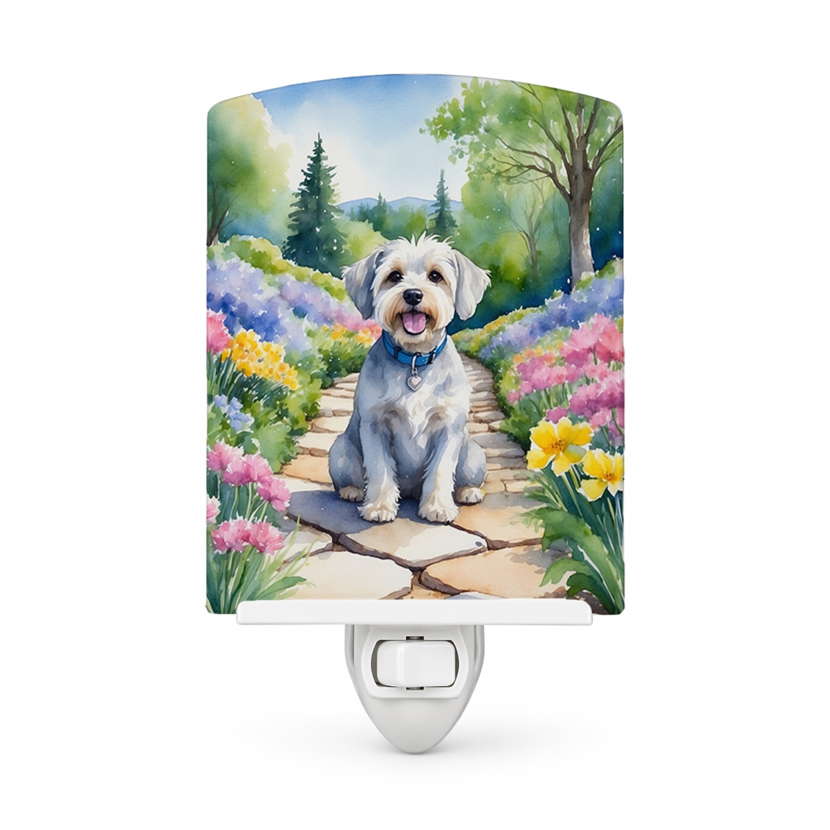 DAC6616CNL 6 x 4 in. Dandie Dinmont Terrier Spring Path Ceramic Night Light