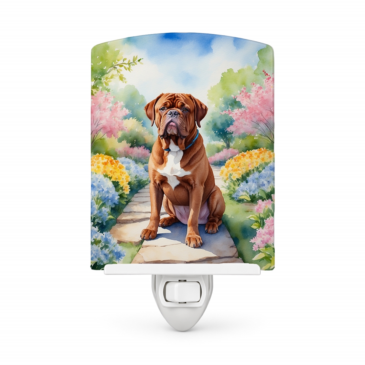 DAC6618CNL 6 x 4 in. Dogue De Bordeaux Spring Path Ceramic Night Light