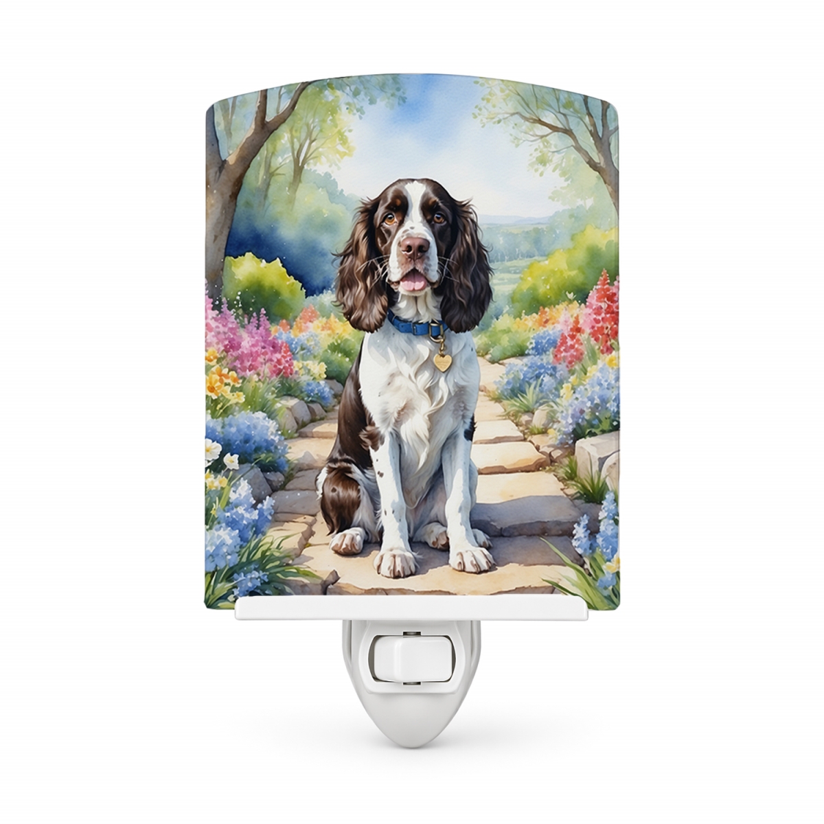 DAC6625CNL 6 x 4 in. English Springer Spaniel Spring Path Ceramic Night Light