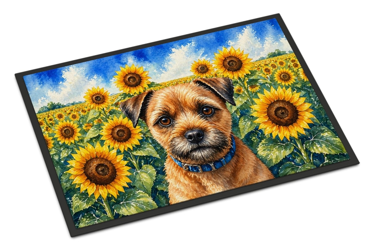 DAC6033MAT 18 x 27 in. Border Terrier in Sunflowers Doormat