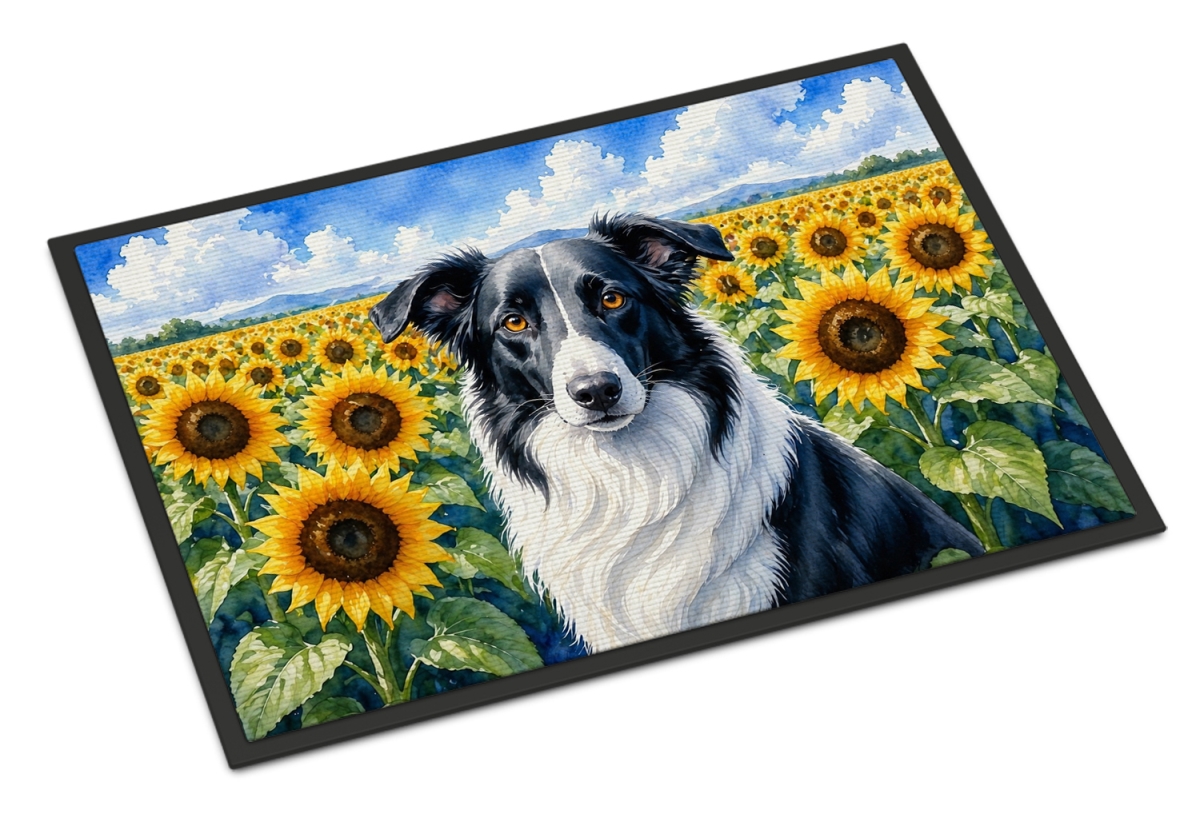 DAC6034MAT 18 x 27 in. Borzoi in Sunflowers Doormat