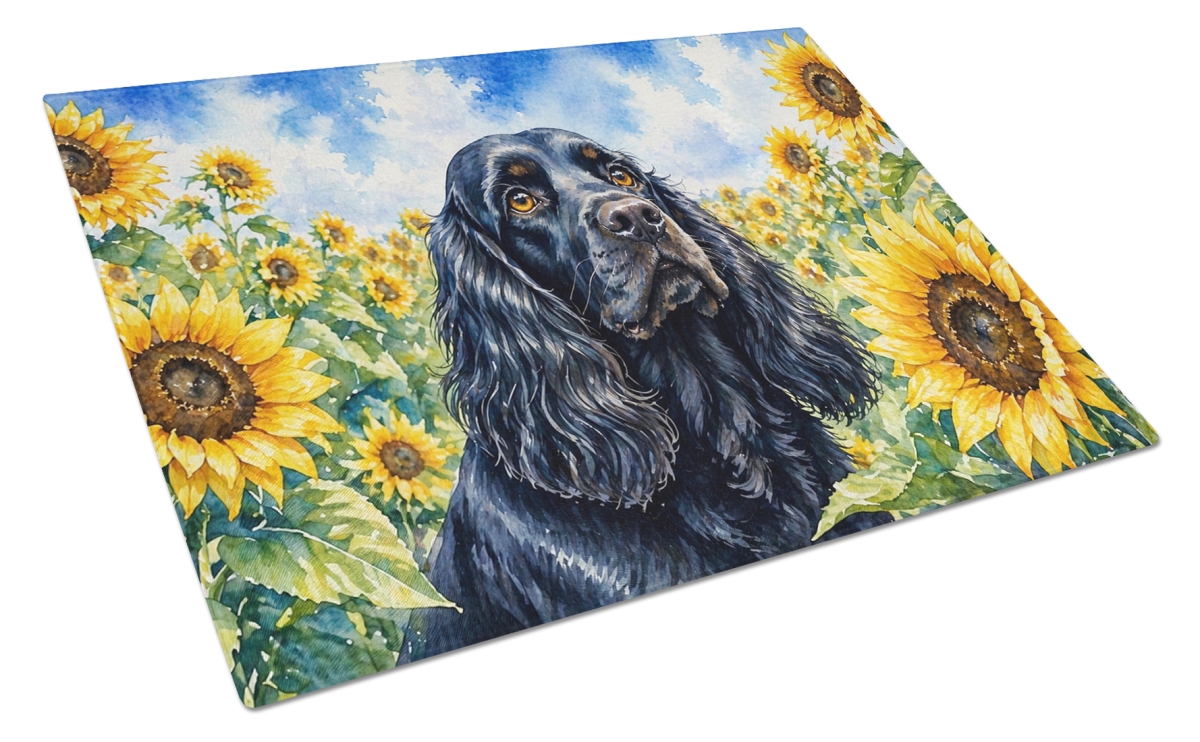 DAC6060LCB 11.25 x 15.25 in. Cocker Spaniel in Sunflowers Cutting Board