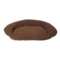 Picture of Carolina Pet 019390 Microfiber Quilted Poly Fill Bolster Bed - Chocolate, Medium
