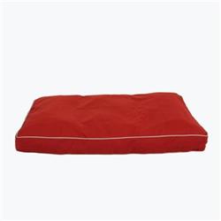 Picture of Carolina Pet 012220 Classic Canvas Rectangle Poly Fill Jamison Pet Bed - Barn Red with Khaki Cord, Large