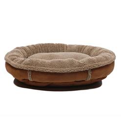 Picture of Carolina Pet 014510 F Faux Suede & Tipped Berber Round Orthopedic Foam Comfy Cup Bed - Chocolate&#44; Small