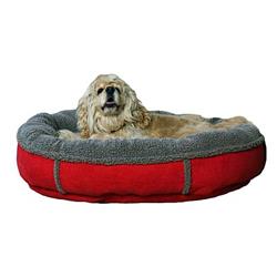 Picture of Carolina Pet 014560 F Faux Suede & Tipped Berber Round Orthopedic Foam Comfy Cup Bed - Red&#44; Medium