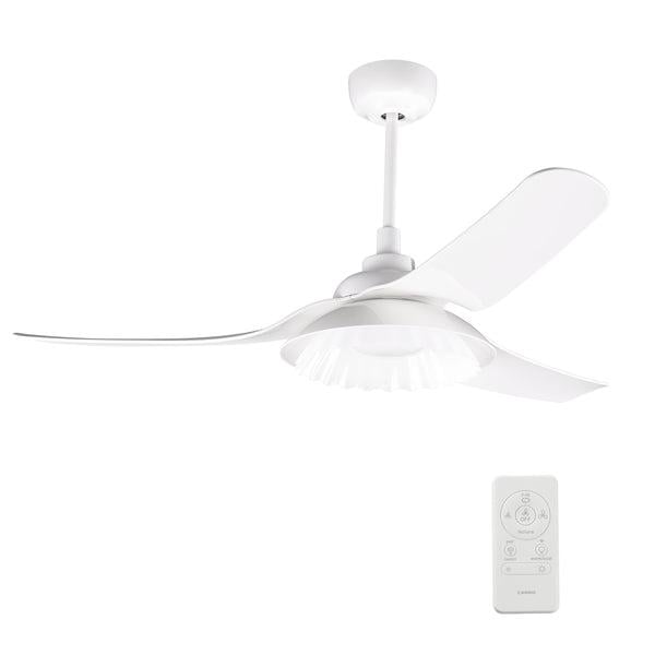 Picture of Carro VS523V-L12-W1-1 52 in. Daffodil Smart Ceiling Fan with Remote&#44; Light Kit Included & Works&#44; White