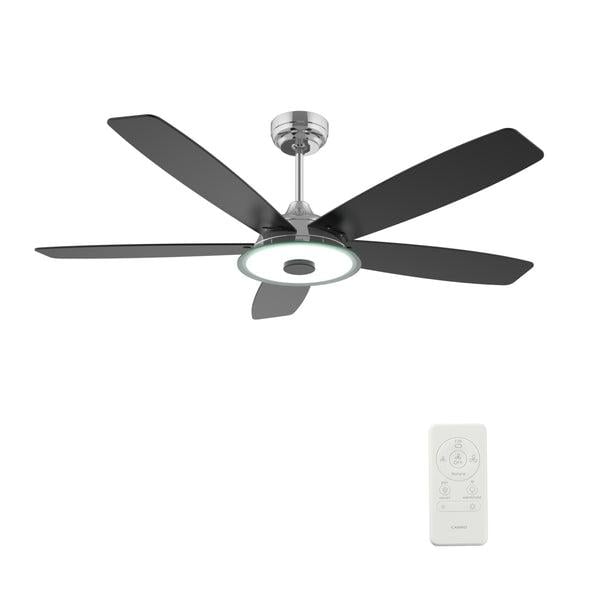 Picture of Carro VS565H-L13-S2-1 56 in. Journey Indoor & Outdoor Smart Ceiling Fan with Dimmable LED Light Kit & Remote Control & Works&#44; Silver & Black