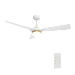 Picture of Carro VS523P2-L22-W1-1 Spezia 52 in. Indoor & Damp Rated Outdoor Smart Ceiling Fan with Dimmable LED Light Kit&#44; Remote Control & Works
