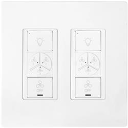 Picture of Carro VPN-04F01A-WH02 Pionnier Smart 2-in-1 Fan Speed Control & Light On-Off Switch&#44; White - 2-Gang