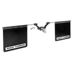 Cruiser Accessories 00112 Rock Tamers 3 in. Hub Mudflap System, Matte Black & Stainless Steel Trim Plates