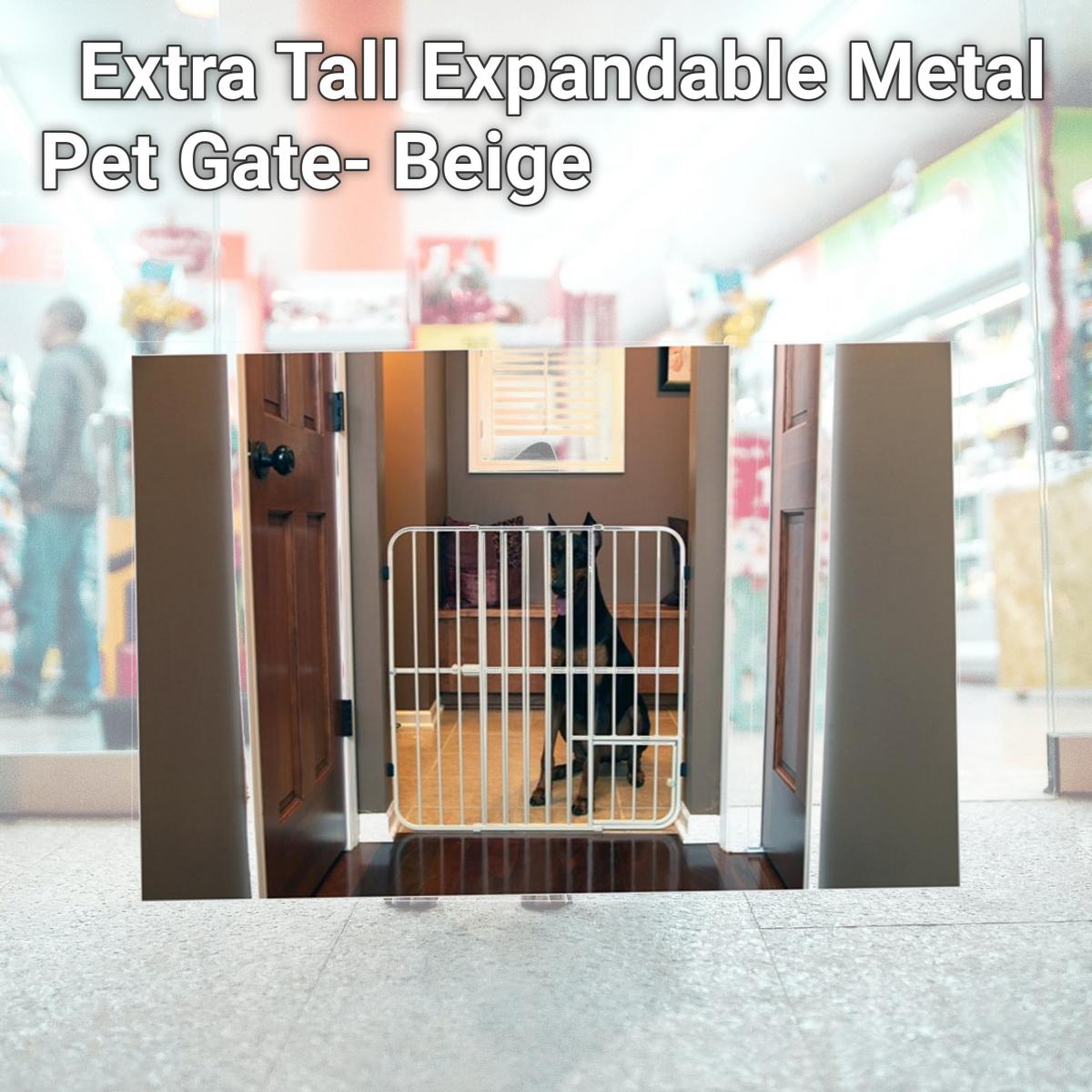 Picture of Carlson 0632DS Extra Tall Expandable Metal Pet Gate- Beige