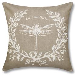 Picture of 123 Creations CS050PLT Taupe Dragonfly Linen Pillow