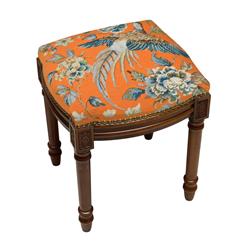 Picture of 123 Creations C655FS Bird Needlepoint Upholstered Vanity Stool&#44; Wood Stain