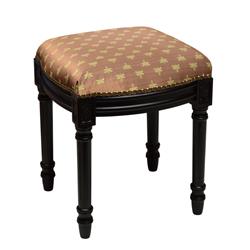 Picture of 123 Creations C693BFS Bronze Dragonfly Upholstered Vanity Stool&#44; Black