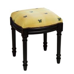 Picture of 123 Creations C695BFS Yellow Butterfly Upholstered Vanity Stool&#44; Black
