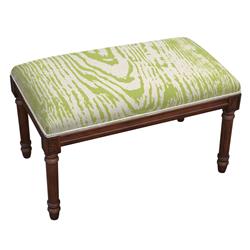 Picture of 123 Creations BC026XXCH Chartreuse Faux Bois Upholstered Wooden Bench&#44; Wood Stain