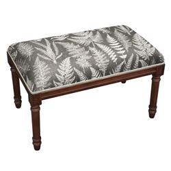Picture of 123 Creations BC110XXGY Grey Fern Upholstered Wooden Bench&#44; Wood Stain