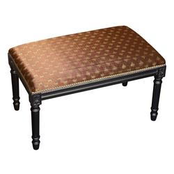 Picture of 123 Creations C693BBC Bronze Dragonfly Upholstered Bench&#44; Black