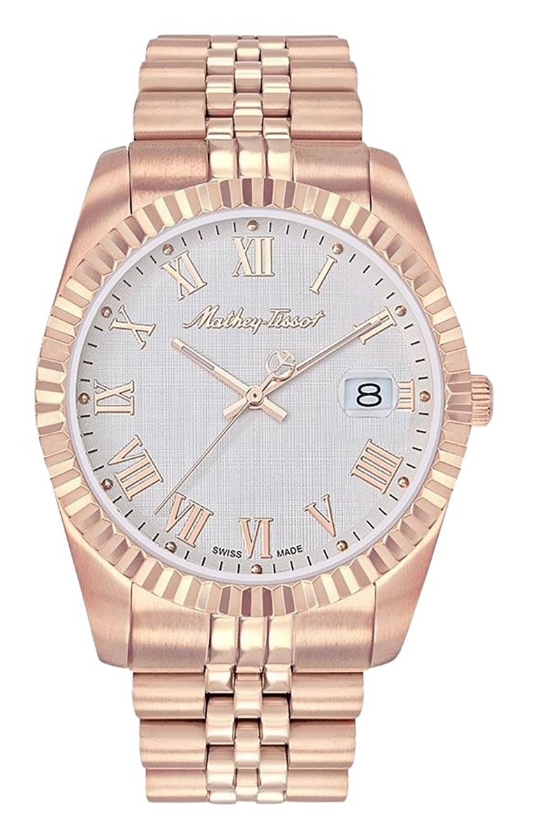 Picture of Mathey-Tissot H810PRA.-.MT Mens Mathy III Roman Rose Gold Tone Stainless Steel White Dial Quartz Watch