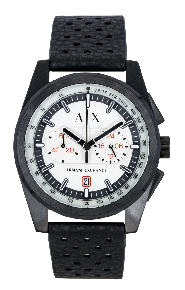 AX2865 Chronograph Rubber Strap Grey Dial Quartz Mens Watch