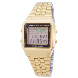 Picture of Casio A500WGA-1DF Digital Stainless Steel World Time Men Watch&#44; Blue