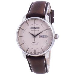 Picture of Zeppelin Z84665 Atlantik Beige Dial Leather Strap Automatic Men Watch&#44; Black