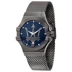 Potenza Blue Dial Stainless Steel Quartz 100M Men Watch, Black -  Curiosidad, CU3292989