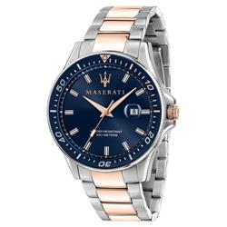 R8853140003- Sfida Blue Dial Two Tone Stainless Steel Quartz 100M Men Watch, Blue -  Maserati
