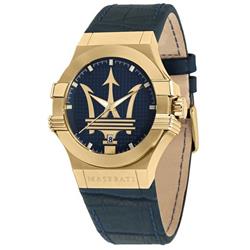 Potenza Blue Dial Leather Strap Quartz 100M Men Watch, Blue -  Curiosidad, CU3292234