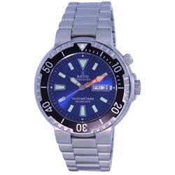 Picture of Ratio 1050HA93-12V-BLU 1000 m Mens Diver Dial Stainless Steel Quartz Watch&#44; Blue & White