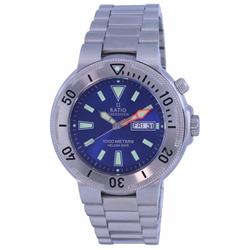 Picture of Ratio 1050MD93-12V-BLU 1000 m Mens Diver Dial Stainless Steel Quartz Watch&#44; Blue & White