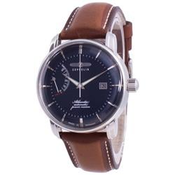 Z84623 Atlantik Blue Dial Leather Strap Automatic Mens Watch, Black -  Zeppelin