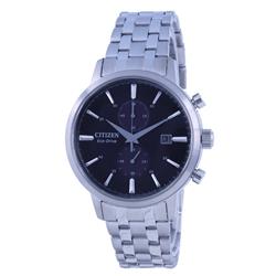 CA7060-88E Mens Classic Chronograph Dial Stainless Steel Eco-Drive Watch, Black & Blue -  CITIZEN