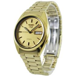 Mens 5 Automatic Dial Watch, Gold & Black -  Seiko, SE983137