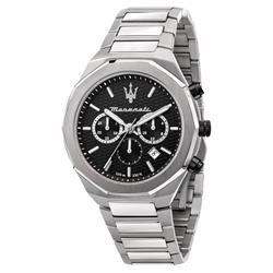 R8873642004- Stile Chronograph Black Dial Quartz 100M Mens Watch -  Maserati