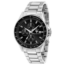 R8873640015- Sfida Chronograph Black Dial Quartz 100M Mens Watch, White -  Maserati