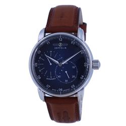 Z86623 New Captains Line Blue Dial Leather Strap Automatic Mens Watch, White -  Zeppelin