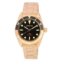 INV40490 Pro Diver Zager Exclusive Rose Gold Tone Black Dial Automatic Divers 200 m Mens Watch, White -  Invicta