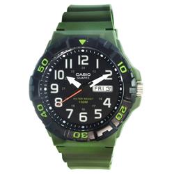 MRW-210H-3A Analog Army Green Resin Band Quartz 100M Men Watch for Adult - Blue -  Casio
